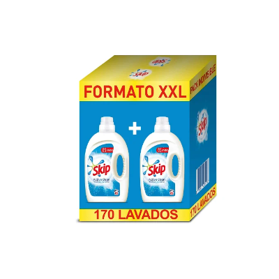 SKIP ACTIVE CLEAN DETERGENTE LIQUIDO PARA 170 LAVADOS (2X85 DOSIS)